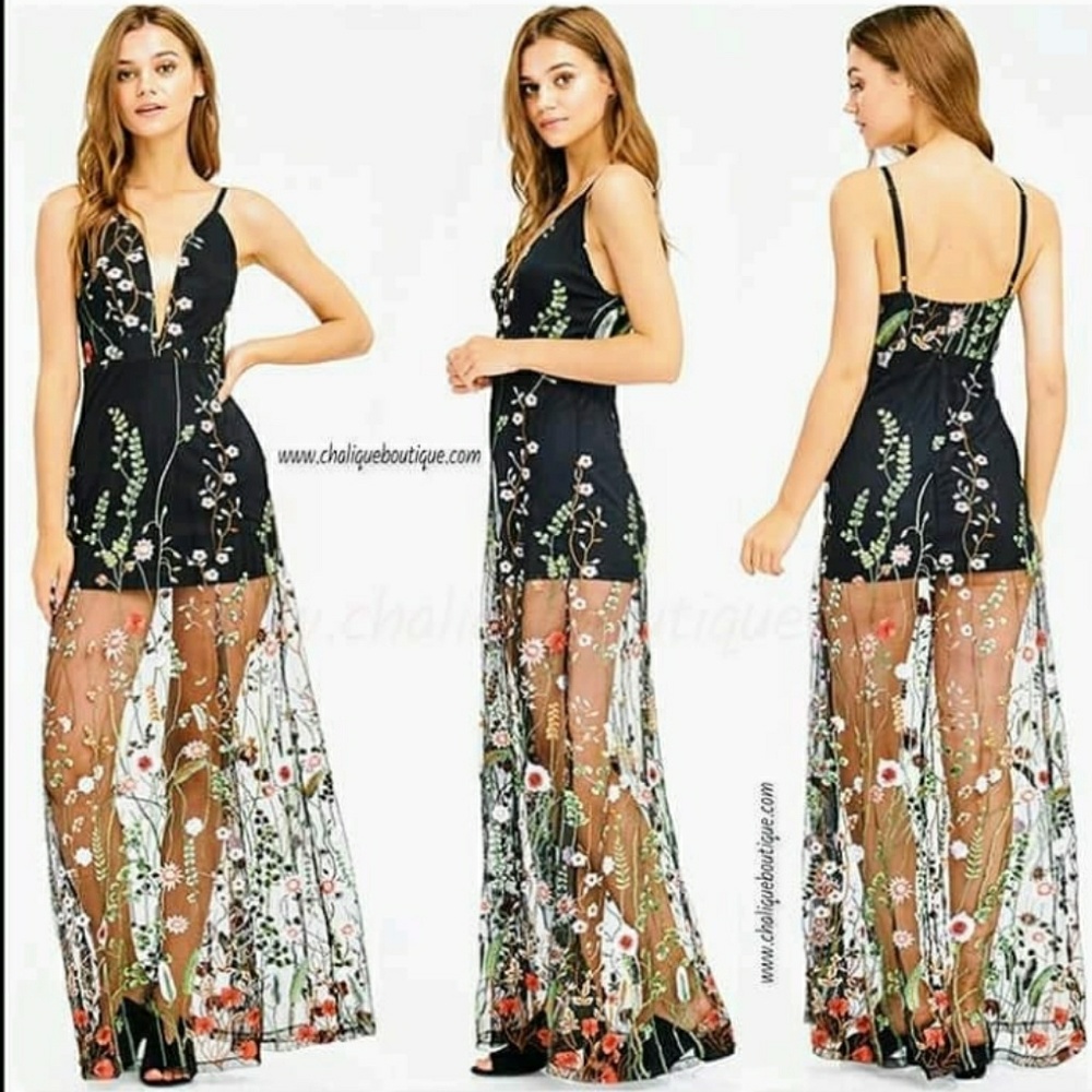 Sheer floral romper